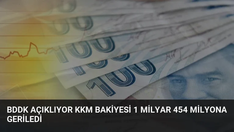 BDDK Açıklıyor KKM Bakiyesi 1 Milyar 454 Milyona Geriledi