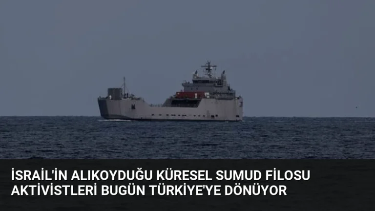 İsrail’in Alıkoyduğu Küresel Sumud Filosu Aktivistleri Bugün Türkiye’ye Dönüyor