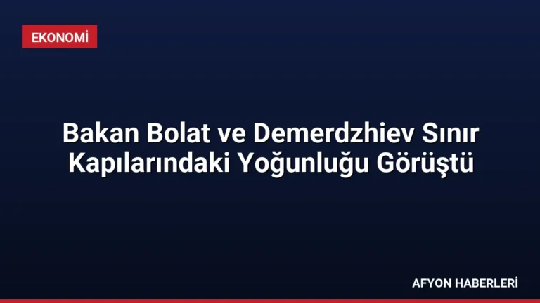 Bakan Bolat ve Demerdzhiev Sınır Kapılarındaki Yoğunluğu Görüştü