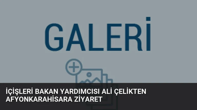 İçişleri Bakan Yardımcısı Ali Çelikten Afyonkarahisara Ziyaret