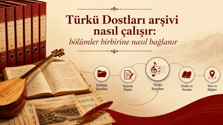 Türkü Dostları arşivi nasıl çalışır: bölümler birbirine nasıl bağlanır