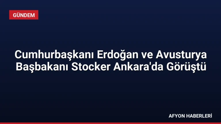 Cumhurbaşkanı Erdoğan ve Avusturya Başbakanı Stocker Ankara’da Görüştü