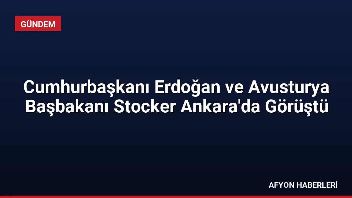 Cumhurbaşkanı Erdoğan ve Avusturya Başbakanı Stocker Ankara’da Görüştü