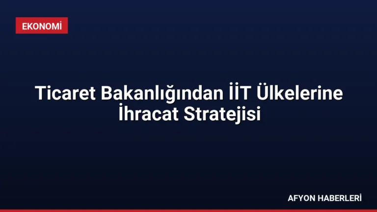Ticaret Bakanlığından İİT Ülkelerine İhracat Stratejisi