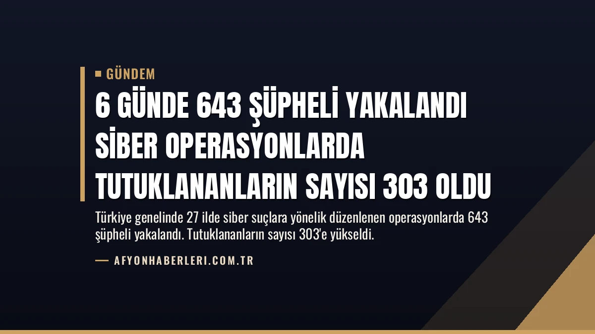 6 Günde 643 Şüpheli Yakalandı Siber Operasyonlarda Tutuklananların Sayısı 303 Oldu
