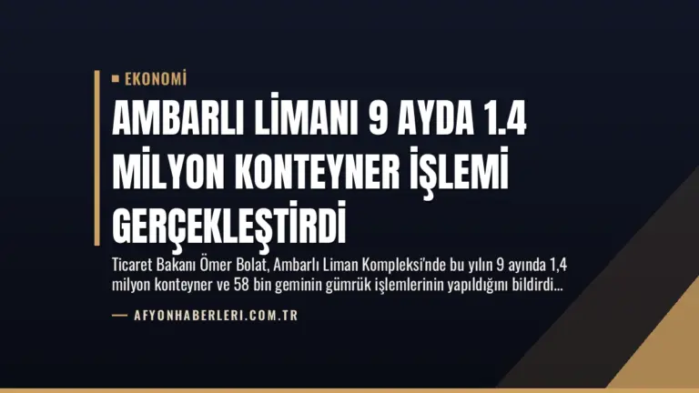 Ambarlı Limanı 9 Ayda 1.4 Milyon Konteyner İşlemi Gerçekleştirdi