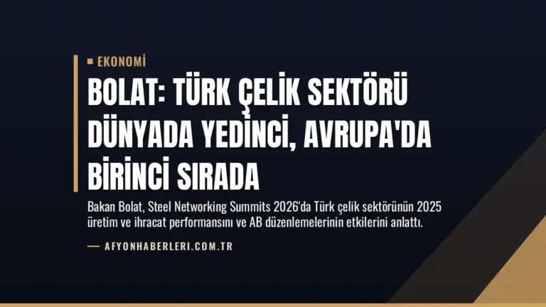 Bolat: Türk çelik sektörü dünyada yedinci, Avrupa'da birinci sırada