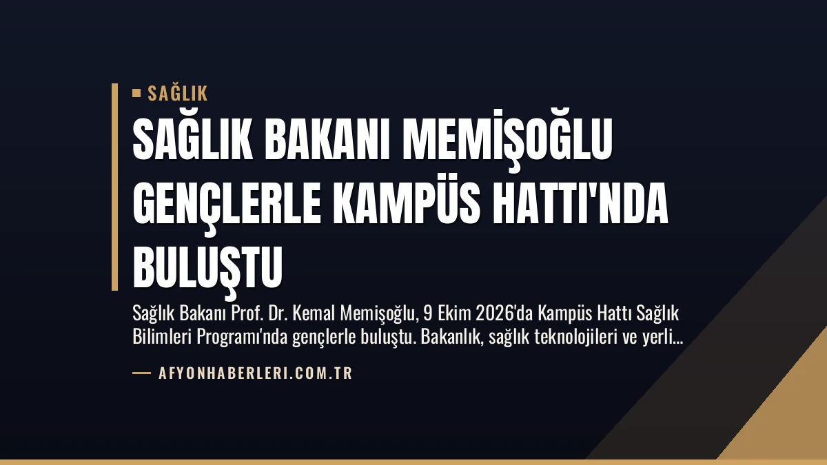 Sağlık Bakanı Memişoğlu Gençlerle Kampüs Hattı’nda Buluştu