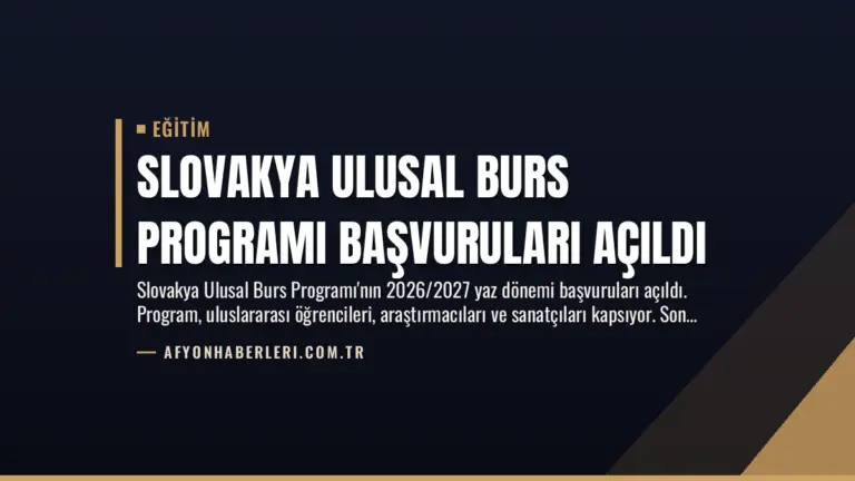 Slovakya Ulusal Burs Programı Başvuruları Açıldı