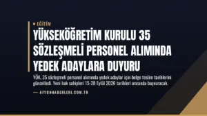 Yükseköğretim Kurulu 35 Sözleşmeli Personel Alımında Yedek Adaylara Duyuru