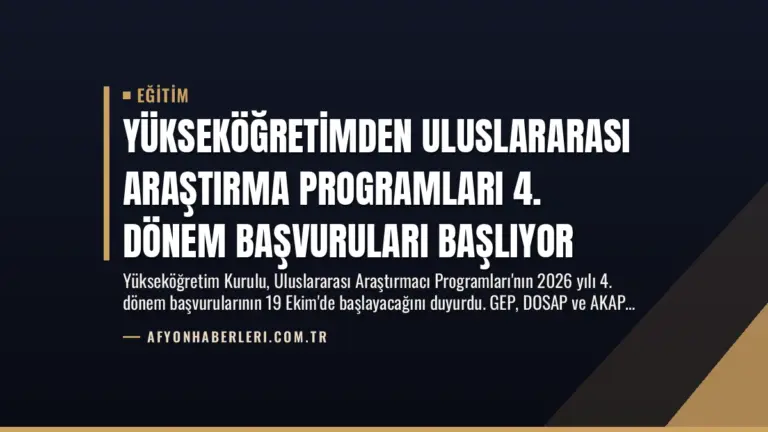 Yükseköğretimden Uluslararası Araştırma Programları 4. Dönem Başvuruları Başlıyor
